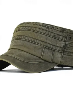 OUKU Men's Flat Cap Baseball Cap Sun Hat Trucker Hat Black Blue Cotton Patchwork Vintage Fashion Casual Street Daily Solid Color Adjustable Sunscreen Breathable