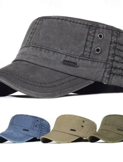 Outlet OUKU Men's Flat Cap Baseball Cap Sun Hat Trucker Hat Black Blue Cotton Fashion Casual Street Daily Letter Adjustable Sunscreen Breathable