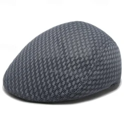 Online OUKU Men's Flat Cap Beret Hat Ascot Hat Newsboy Hat Black Light Grey Polyester Mesh Fashion Casual British Street Daily Plain Adjustable Breathable