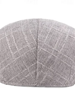 Sale OUKU Men's Flat Cap Black Beige Flax Fashion Streetwear Stylish 1920s Fashion Outdoor Daily Going out Plain Warm