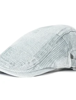 Best OUKU Men's Flat Cap Black Blue Denim Streetwear Stylish 1920s Fashion Outdoor Daily Going out Lattice Warm