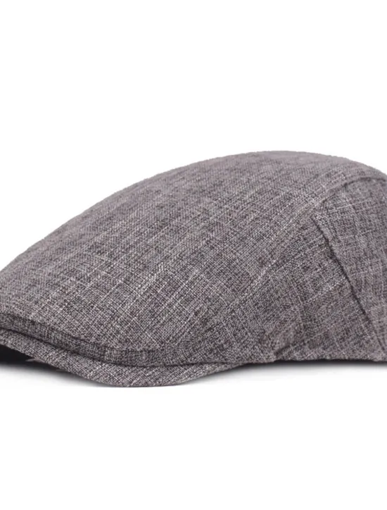 Outlet OUKU Men's Flat Cap Black Brown Cotton and Linen Streetwear Stylish 1920s Fashion Outdoor Daily Going out Plain Warm