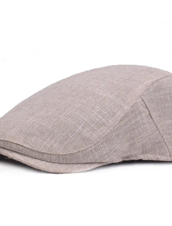 Outlet OUKU Men's Flat Cap Black Brown Cotton and Linen Streetwear Stylish 1920s Fashion Outdoor Daily Going out Plain Warm