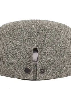 Outlet OUKU Men's Flat Cap Black Brown Cotton and Linen Streetwear Stylish 1920s Fashion Outdoor Daily Going out Plain Warm