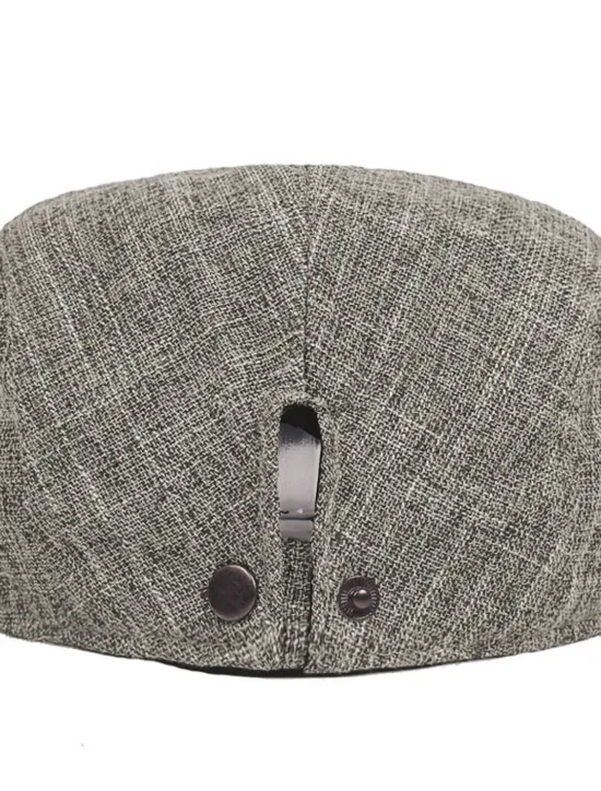 Outlet OUKU Men's Flat Cap Black Brown Cotton and Linen Streetwear Stylish 1920s Fashion Outdoor Daily Going out Plain Warm