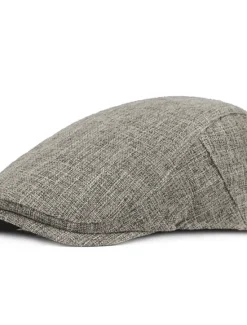 Outlet OUKU Men's Flat Cap Black Brown Cotton and Linen Streetwear Stylish 1920s Fashion Outdoor Daily Going out Plain Warm