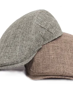 Outlet OUKU Men's Flat Cap Black Brown Cotton and Linen Streetwear Stylish 1920s Fashion Outdoor Daily Going out Plain Warm