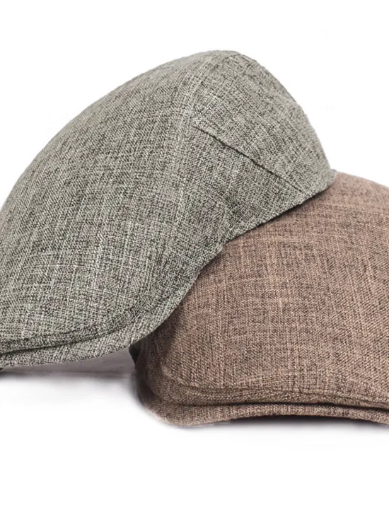 Outlet OUKU Men's Flat Cap Black Brown Cotton and Linen Streetwear Stylish 1920s Fashion Outdoor Daily Going out Plain Warm