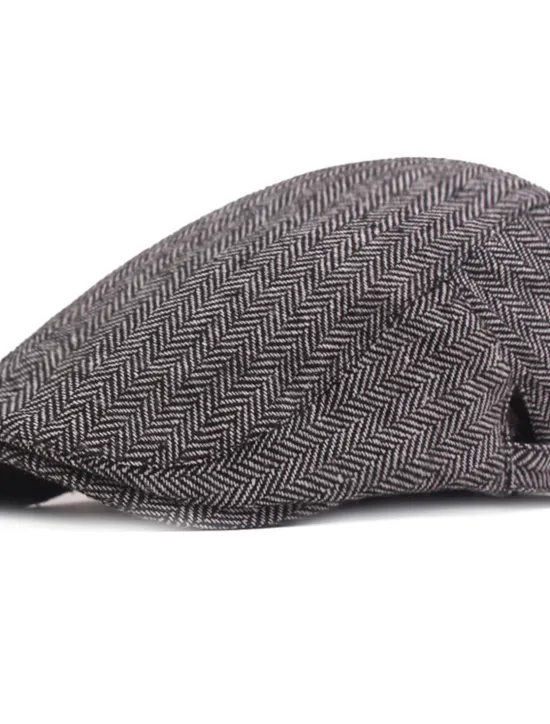 Hot OUKU Men's Flat Cap Black Coffee Cotton Streetwear Stylish 1920s Fashion Outdoor Daily Going out Graphic Prints Warm