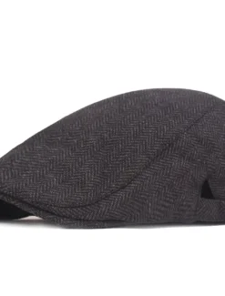 Hot OUKU Men's Flat Cap Black Coffee Cotton Streetwear Stylish 1920s Fashion Outdoor Daily Going out Graphic Prints Warm