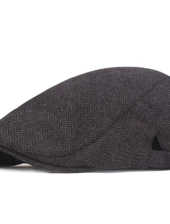 Hot OUKU Men's Flat Cap Black Coffee Cotton Streetwear Stylish 1920s Fashion Outdoor Daily Going out Graphic Prints Warm
