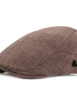Hot OUKU Men's Flat Cap Black Coffee Cotton Streetwear Stylish 1920s Fashion Outdoor Daily Going out Graphic Prints Warm