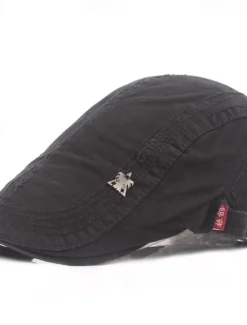 New OUKU Men's Flat Cap Black Navy Blue Cotton Fashion Streetwear Stylish 1920s Fashion Outdoor Daily Going out Letter Warm
