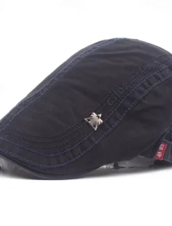 New OUKU Men's Flat Cap Black Navy Blue Cotton Fashion Streetwear Stylish 1920s Fashion Outdoor Daily Going out Letter Warm
