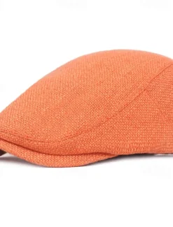 Hot OUKU Men's Flat Cap Black Orange Cotton and Linen Streetwear Stylish 1920s Fashion Outdoor Daily Going out Plain Warm