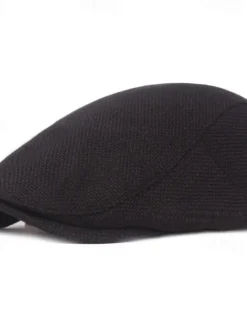 Hot OUKU Men's Flat Cap Black Orange Cotton and Linen Streetwear Stylish 1920s Fashion Outdoor Daily Going out Plain Warm