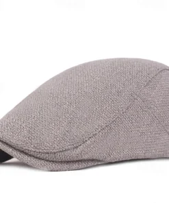 Hot OUKU Men's Flat Cap Black Orange Cotton and Linen Streetwear Stylish 1920s Fashion Outdoor Daily Going out Plain Warm