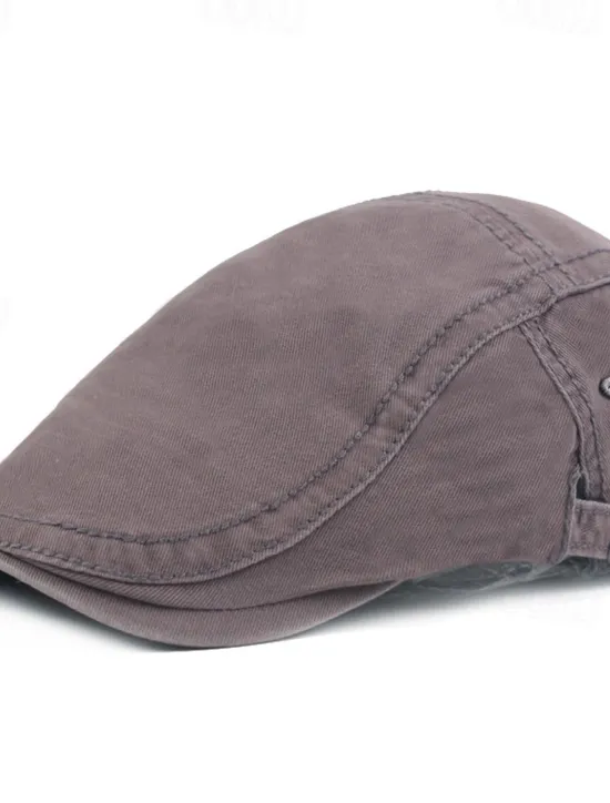 Discount OUKU Men's Flat Cap Black Red Cotton Fashion Streetwear Stylish 1920s Fashion Outdoor Daily Going out Plain Warm