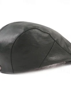 Discount OUKU Men's Flat Cap Black Red Faux Leather Streetwear Stylish 1920s Fashion Outdoor Daily Going out Plain Warm
