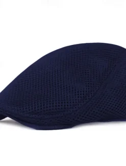 Discount OUKU Men's Flat Cap Black White Cotton Mesh Streetwear Stylish 1920s Fashion Outdoor Daily Going out Plain Breathability