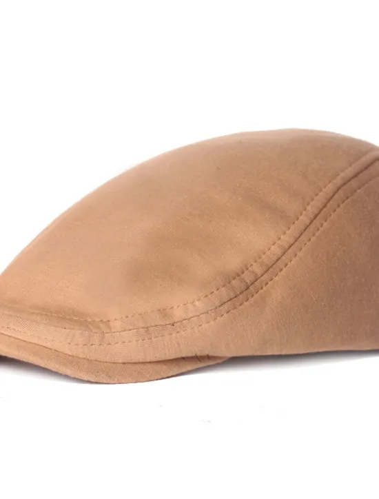 Hot OUKU Men's Flat Cap Black White Cotton Streetwear Stylish 1920s Fashion Outdoor Daily Going out Plain Sunscreen