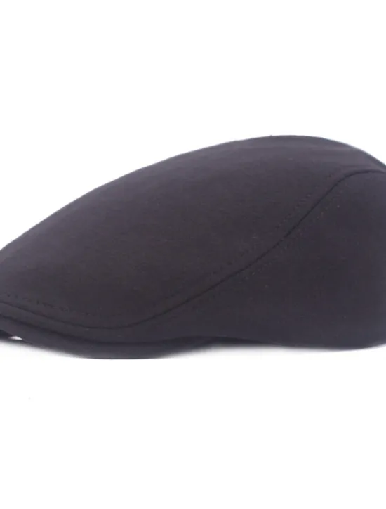 Hot OUKU Men's Flat Cap Black White Cotton Streetwear Stylish 1920s Fashion Outdoor Daily Going out Plain Sunscreen