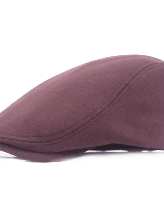 Hot OUKU Men's Flat Cap Black White Cotton Streetwear Stylish 1920s Fashion Outdoor Daily Going out Plain Sunscreen