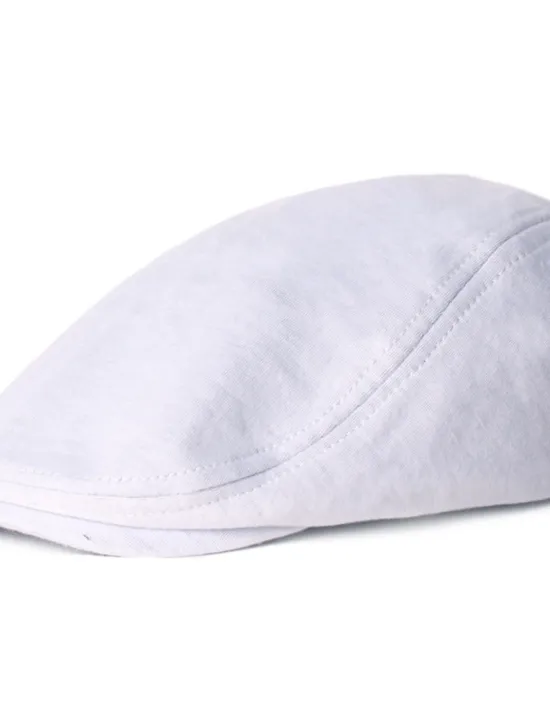 Hot OUKU Men's Flat Cap Black White Cotton Streetwear Stylish 1920s Fashion Outdoor Daily Going out Plain Sunscreen