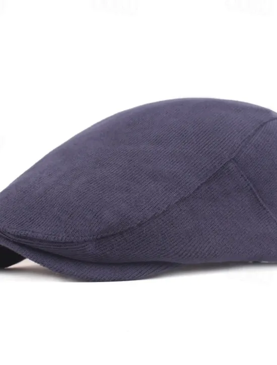Outlet OUKU Men's Flat Cap Black Yellow Cotton Streetwear Stylish 1920s Fashion Outdoor Daily Going out Plain Warm