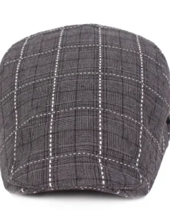 Clearance OUKU Men's Flat Cap Blue Light Grey Cotton Streetwear Stylish 1920s Fashion Outdoor Daily Going out Lattice Warm