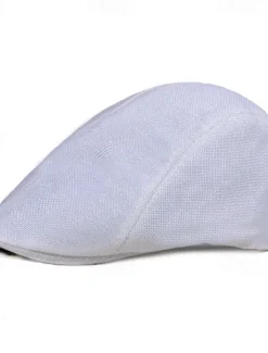 Discount OUKU Men's Flat Cap Light Yellow Black Cotton and Linen Streetwear Stylish 1920s Fashion Outdoor Daily Going out Plain Warm