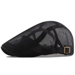 Sale OUKU Men's Flat Cap Newsboy Cap Newsboy Hat Black Deep Blue Polycotton Travel Beach Outdoor Vacation Plain Adjustable Fashion
