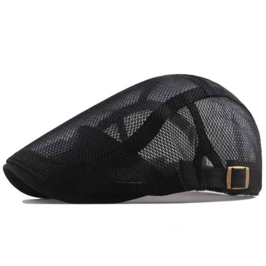 Sale OUKU Men's Flat Cap Newsboy Cap Newsboy Hat Black Deep Blue Polycotton Travel Beach Outdoor Vacation Plain Adjustable Fashion