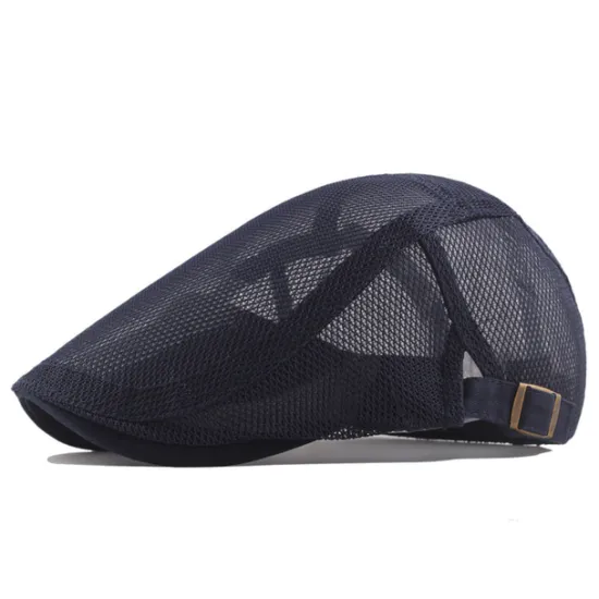 Sale OUKU Men's Flat Cap Newsboy Cap Newsboy Hat Black Deep Blue Polycotton Travel Beach Outdoor Vacation Plain Adjustable Fashion