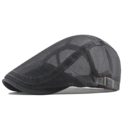 Sale OUKU Men's Flat Cap Newsboy Cap Newsboy Hat Black Deep Blue Polycotton Travel Beach Outdoor Vacation Plain Adjustable Fashion