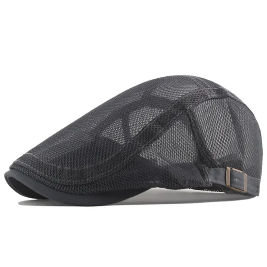 Sale OUKU Men's Flat Cap Newsboy Cap Newsboy Hat Black Deep Blue Polycotton Travel Beach Outdoor Vacation Plain Adjustable Fashion