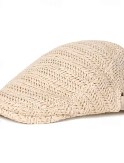 Sale OUKU Men's Flat Cap Straw Hat Black Cream Polyester Fashion Streetwear Stylish 1920s Fashion Outdoor Daily Going out Plain Breathability
