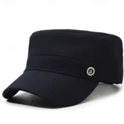 Clearance OUKU Men's Flat Cap Sun Hat Trucker Hat Black Navy Blue Polyester Fashion Casual Street Daily Plain Adjustable Sunscreen Breathable