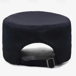 Clearance OUKU Men's Flat Cap Sun Hat Trucker Hat Black Navy Blue Polyester Fashion Casual Street Daily Plain Adjustable Sunscreen Breathable