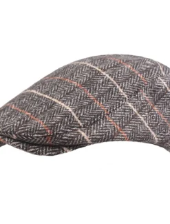 Online OUKU Men's Flat Cap Tweed Cap Brown Beige Cotton Streetwear Stylish 1920s Fashion Outdoor Daily Going out Stripe Warm