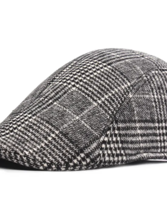 Discount OUKU Men's Flat Cap Tweed Cap Light Grey Dark Gray Cotton Streetwear Stylish 1920s Fashion Outdoor Daily Going out Lattice Warm