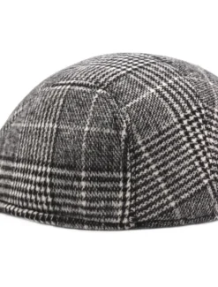 Discount OUKU Men's Flat Cap Tweed Cap Light Grey Dark Gray Cotton Streetwear Stylish 1920s Fashion Outdoor Daily Going out Lattice Warm