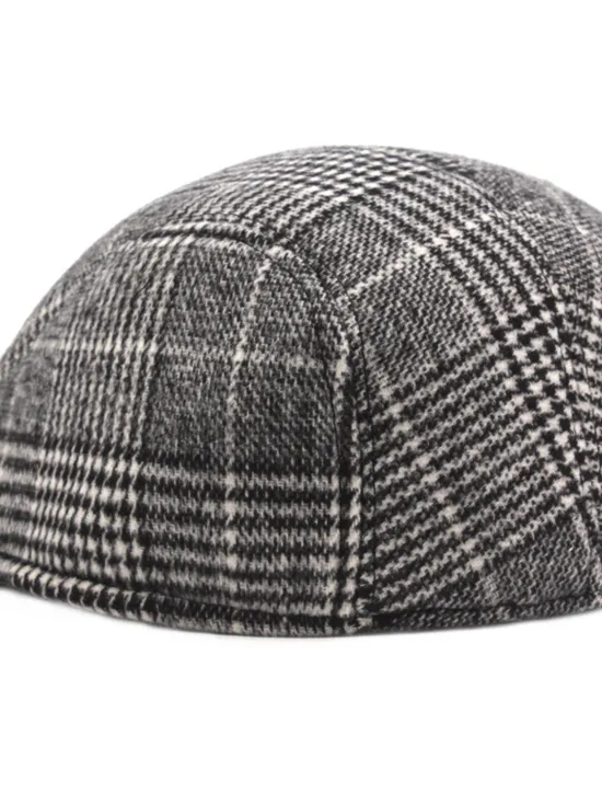 Discount OUKU Men's Flat Cap Tweed Cap Light Grey Dark Gray Cotton Streetwear Stylish 1920s Fashion Outdoor Daily Going out Lattice Warm