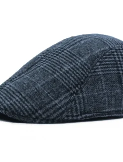 Discount OUKU Men's Flat Cap Tweed Cap Light Grey Dark Gray Cotton Streetwear Stylish 1920s Fashion Outdoor Daily Going out Lattice Warm