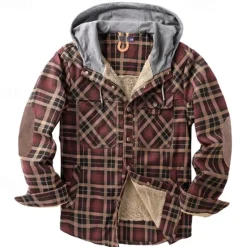 Outlet OUKU Men's Fleece Jacket Winter Autumn / Fall Outdoor Fleece Lining Windproof Hoodie Windbreaker Hunting Camping / Hiking / Caving Red Blue Brown