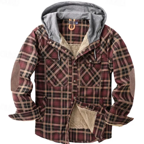 Outlet OUKU Men's Fleece Jacket Winter Autumn / Fall Outdoor Fleece Lining Windproof Hoodie Windbreaker Hunting Camping / Hiking / Caving Red Blue Brown