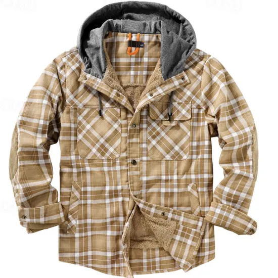 Outlet OUKU Men's Fleece Jacket Winter Autumn / Fall Outdoor Fleece Lining Windproof Hoodie Windbreaker Hunting Camping / Hiking / Caving Red Blue Brown