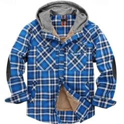 Outlet OUKU Men's Fleece Jacket Winter Autumn / Fall Outdoor Fleece Lining Windproof Hoodie Windbreaker Hunting Camping / Hiking / Caving Red Blue Brown