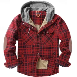 Outlet OUKU Men's Fleece Jacket Winter Autumn / Fall Outdoor Fleece Lining Windproof Hoodie Windbreaker Hunting Camping / Hiking / Caving Red Blue Brown