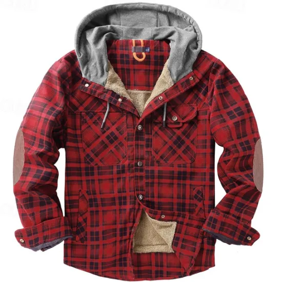 Outlet OUKU Men's Fleece Jacket Winter Autumn / Fall Outdoor Fleece Lining Windproof Hoodie Windbreaker Hunting Camping / Hiking / Caving Red Blue Brown